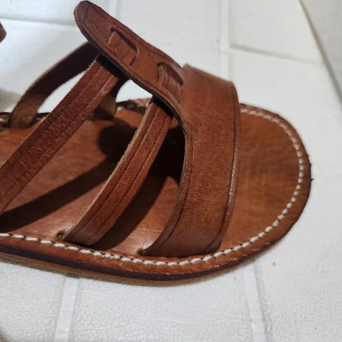 Women’s Brown Toe Loop Ankle Strap Sandals